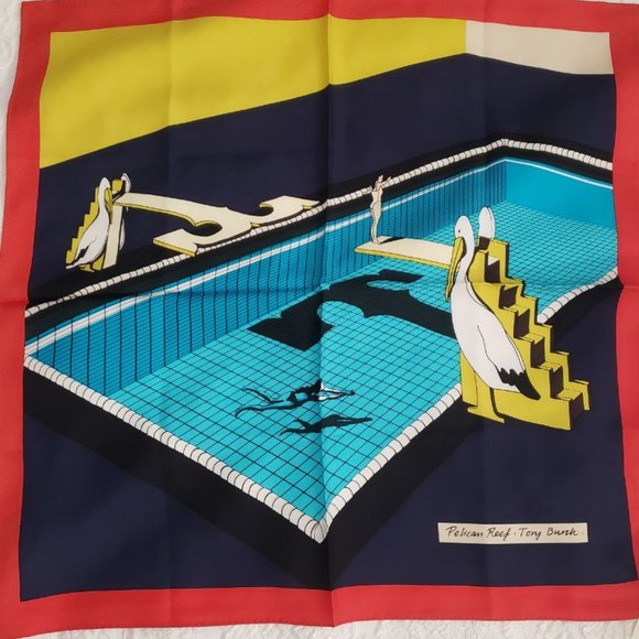 BNWT Tory Burch Pelican Reef Silk Neckerchief Scarf 100% Silk - Picture 1 of 5